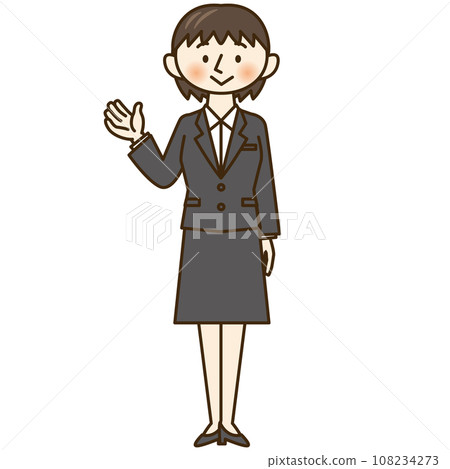 西裝革履的女人微笑著引導你 西裝革履的女人微笑著引導你 108234273