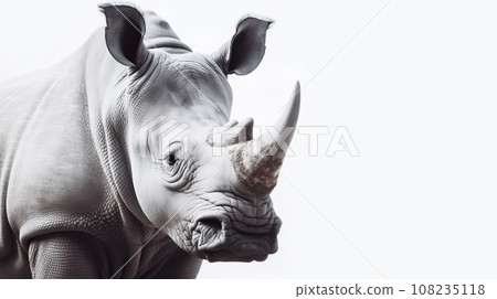 白色背景上的犀牛 108235118