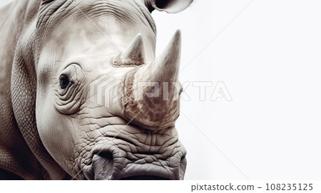 白色背景上的犀牛 白色背景上的犀牛 108235125