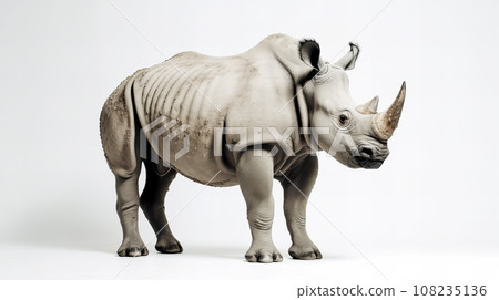 白色背景上的犀牛 白色背景上的犀牛 108235136
