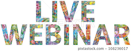 LIVE WEBINAR hand drawn lettering. Valentines Day poster, card, invitation and banner. 108236017