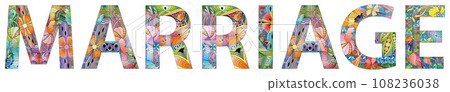MARRIAGE hand drawn modern design vector illustration. MARRIAGE hand drawn modern design vector illustration. 108236038