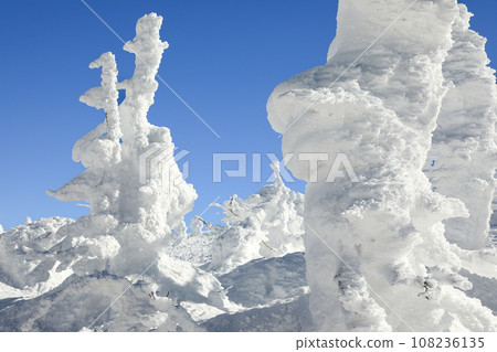 Yamagata Zao Ski Resort Gondola Station Monster frost-covered tree at the top of Mt. Jizo Yamagata Zao Ski Resort Gondola Station Monster frost-covered tree at the top of Mt. Jizo 108236135