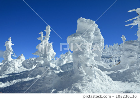 Yamagata Zao Ski Resort Gondola Station Monster frost-covered tree at the top of Mt. Jizo Yamagata Zao Ski Resort Gondola Station Monster frost-covered tree at the top of Mt. Jizo 108236136