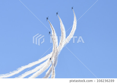 Blue Impulse flying in the blue sky <Air Festa Hamamatsu> 108236289
