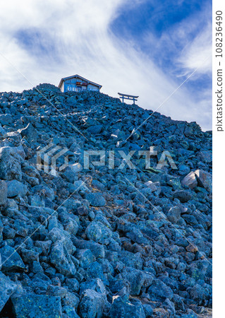 Sightseeing mountain climbing of Mt. Norikura in Nagano Prefecture, summit of Kengamine 108236490