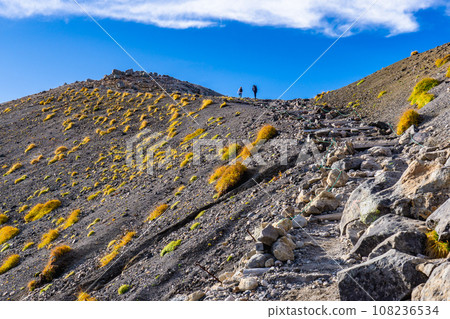 Climber climbing Mt. Norikura in Nagano Prefecture - Climber climbing Mt. Kengamine 108236534