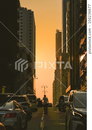 Sept 30 2023 the austin road with sunset at hk 108236677