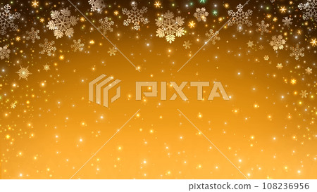Sparkling snow, snowflakes, gold, 16:9 Sparkling snow, snowflakes, gold, 16:9 108236956
