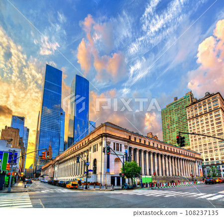 New York Penn Station in Midtown Manhattan at sunset, United States New York Penn Station in Midtown Manhattan at sunset, United States 108237135