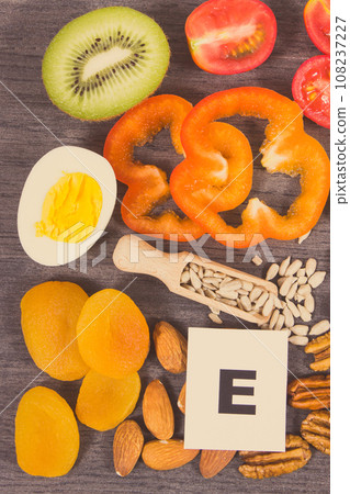 Healthy nutritious eating as source natural vitamin E, fiber and other minerals 108237227