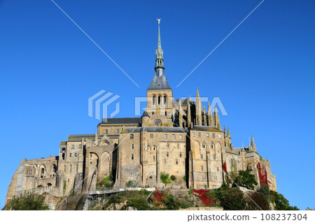 Mont Saint-Michel, a world cultural heritage monastery located on a small island in Saint-Malo Bay, Normandy, France 108237304