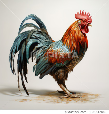 Image of rooster on clean background. Farm animals. Image of rooster on clean background. Farm animals. 108237889