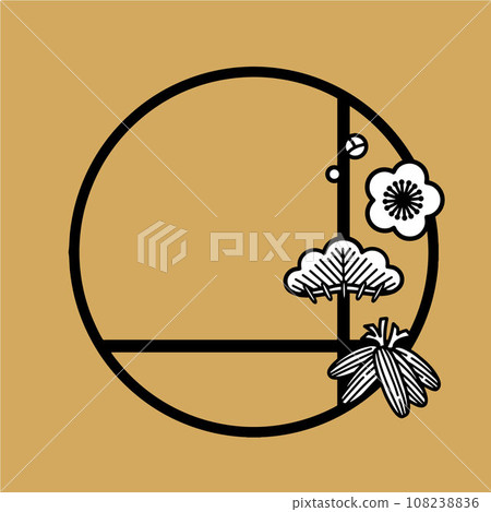 日式圓窗、松竹梅窗框 108238836