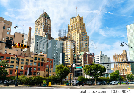Skyline of Downtown Newark in New Jersey, United States 108239085