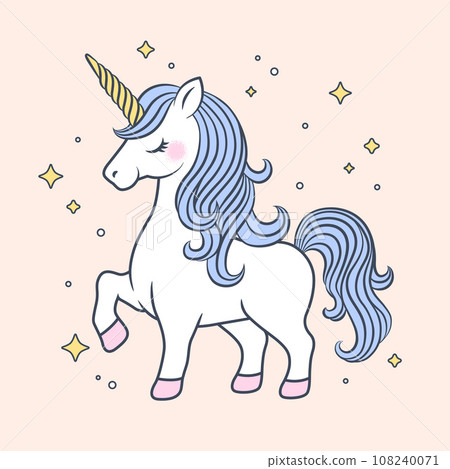 Cute unicorn vector illustration 108240071
