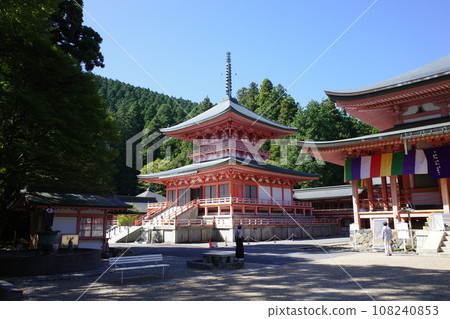 Hokke Sojiin East Tower and part of Amida-do Hall at Enryakuji Temple on Mt. Hiei Hokke Sojiin East Tower and part of Amida-do Hall at Enryakuji Temple on Mt. Hiei 108240853