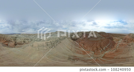Colorful high mountains and a canyon made of clay Colorful high mountains and a canyon made of clay 108240950