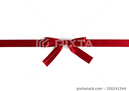 Shiny red satin ribbon bow 108241344