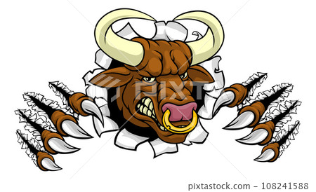 Bull Minotaur Longhorn Monster Cow Mascot Cartoon Bull Minotaur Longhorn Monster Cow Mascot Cartoon 108241588