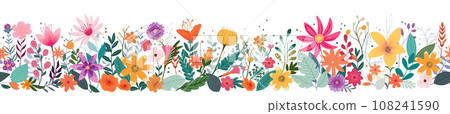 Wild Flowers Seamless Abstract Pattern Design Wild Flowers Seamless Abstract Pattern Design 108241590