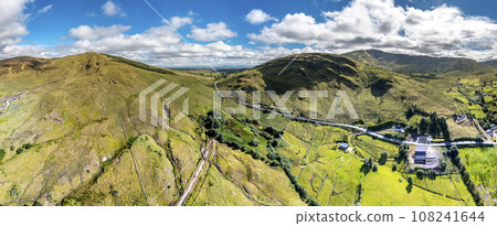 Aerial view of the road between Ardara and Killybegs in County Donegal - Republic of Ireland Aerial view of the road between Ardara and Killybegs in County Donegal - Republic of Ireland 108241644