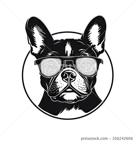 Cool Dog Eyeglasses Isolated, Funny Dogs for Print, AI Generative Illustration 108242608
