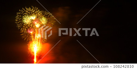 Firework Background Night Party Dark Black Sky Fire Effect Fun Joy Happy New Year Celebrate Fourth Festive Light Shape Glow Display Scene Free Space Backdrop Red Orange Color Sparker Winter Season. Firework Background Night Party Dark Black Sky Fire Effect Fun Joy Happy New Year Celebrate Fourth Festive Light Shape Glow Display Scene Free Space Backdrop Red Orange Color Sparker Winter Season. 108242810