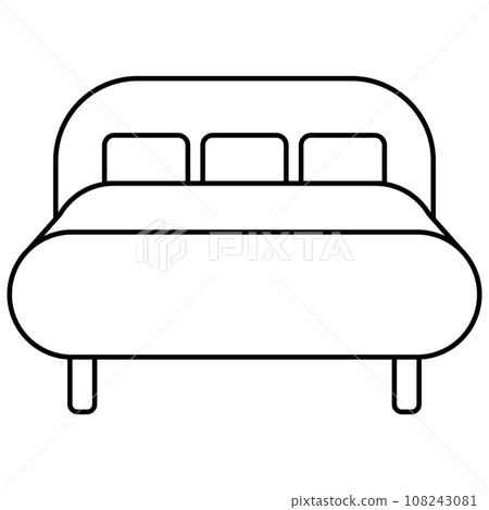 Icon bed sleep and rest, bed orthopedic mattress and pillows 108243081