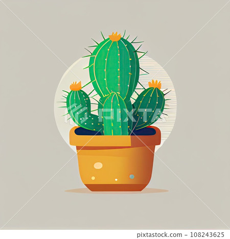 Cactus Icon, Prickly Cacti in Flower Pot, Desert Plant Flat Icon, Succulent Houseplant Cactus Icon, Prickly Cacti in Flower Pot, Desert Plant Flat Icon, Succulent Houseplant 108243625