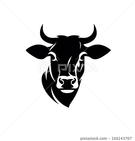 Cow Head Stylized Symbol, Cow Portrait. Silhouette Of Farm Animal, Cattle.  Emblem, Logo Or Label For Design. Vector Illustration Royalty Free SVG,  Cliparts, Vectors, and Stock Illustration. Image 100268810.