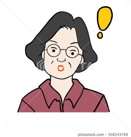 戴眼鏡的老太太很驚訝 108243789