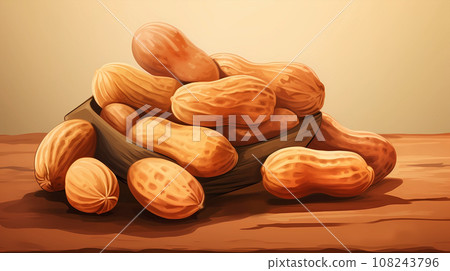 Hand drawn cartoon peanut illustration Hand drawn cartoon peanut illustration 108243796