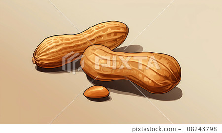 手绘卡通花生插画 108243798