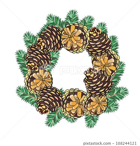 Christmas wreath illustration Christmas wreath illustration 108244121