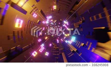 Colorful light tunnel Colorful light tunnel 108245008