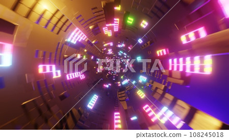 Colorful light tunnel Colorful light tunnel 108245018