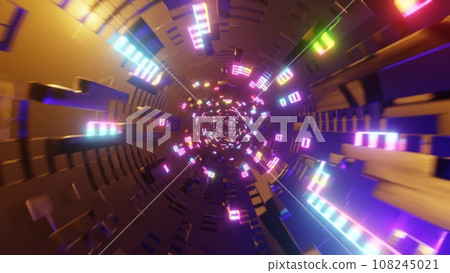 Colorful light tunnel Colorful light tunnel 108245021