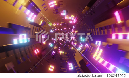 Colorful light tunnel Colorful light tunnel 108245022