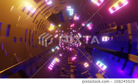 Colorful light tunnel Colorful light tunnel 108245029