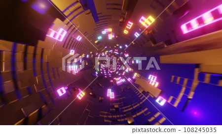 Colorful light tunnel 108245035
