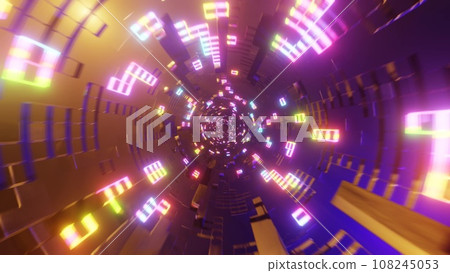 Colorful light tunnel 108245053