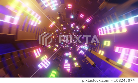 Colorful light tunnel Colorful light tunnel 108245074
