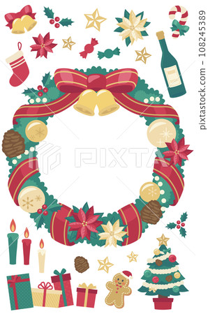 Christmas wreath illustration frame_vertical 5 108245389