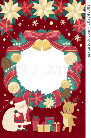 聖誕花圈圖框紅色background_vertical 3 聖誕花圈圖框紅色background_vertical 3 108245392