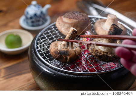 秋天的風味:烤香菇 烤香菇 烤香菇 秋天的風味:烤香菇 烤香菇 烤香菇 108245404