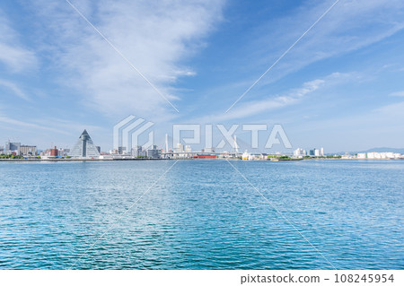 Aomori City, Aomori Prefecture, Aomori City skyline seen across Aomori Port Aomori City, Aomori Prefecture, Aomori City skyline seen across Aomori Port 108245954