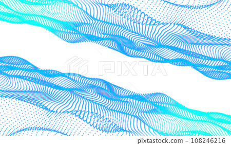 3D abstract digital technology blue light particles wave 108246216