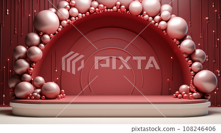 3d of luxury podium with christmas decoration, Christmas concept. Generative AI. 3d of luxury podium with christmas decoration, Christmas concept. Generative AI. 108246406