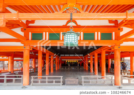 Hiroshima Miyajima Itsukushima Shrine View of the main shrine from the worship hall 108246674